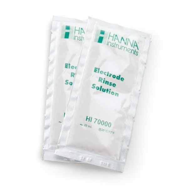 Solución aclarado electrodos desionizada, 25 bolsas de 20 ml